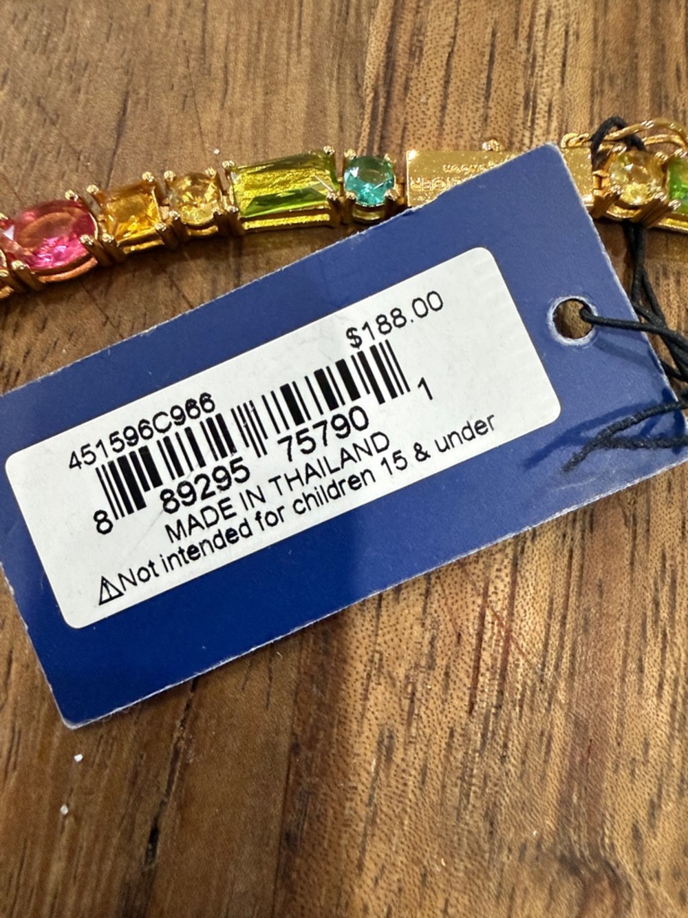 Kurt Geiger Gold-Tone Multicolor Crystal Necklace and Bracelet - Picture 3 of 5